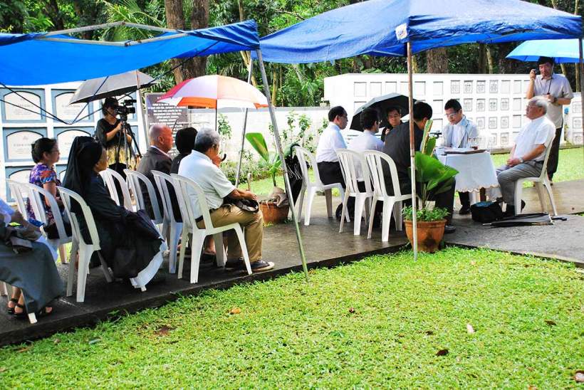 Mass on June 13, 2012 at the Jesuit Cemetery at the Sacred Heart Noviate in Novalichez, Quezon City.
