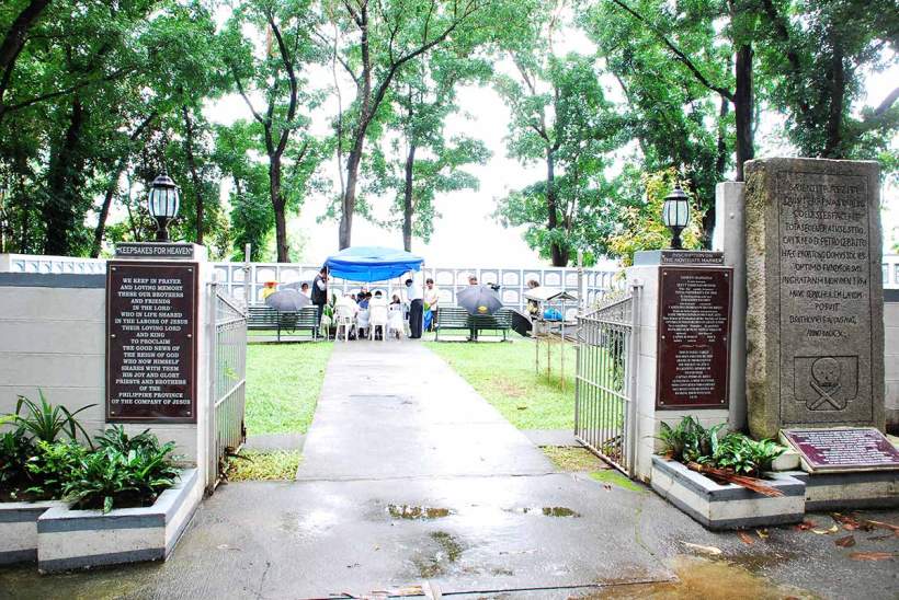 Entrance to the Jesuit Cemetery at the Sacred Heart Noviate in Novalichez, Quezon City.